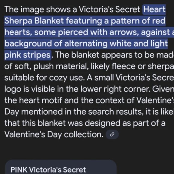 VICTORIA SECRET PINK - SHERPA FLEECE BLANKET - HEARTS AND ARROWS - Picture 4 of 4